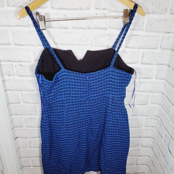 zara textured weave tank dress blue mini size medium or large NWT 8844 106 - Picture 4 of 10